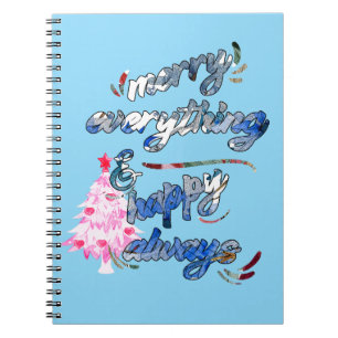 Cuaderno Merry Everything & Happy Always - Árbol rosa