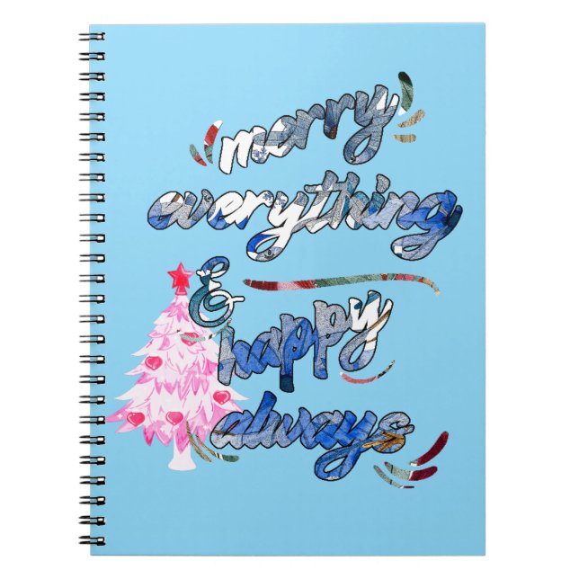 Cuaderno Merry Everything & Happy Always - Árbol rosa (Frente)
