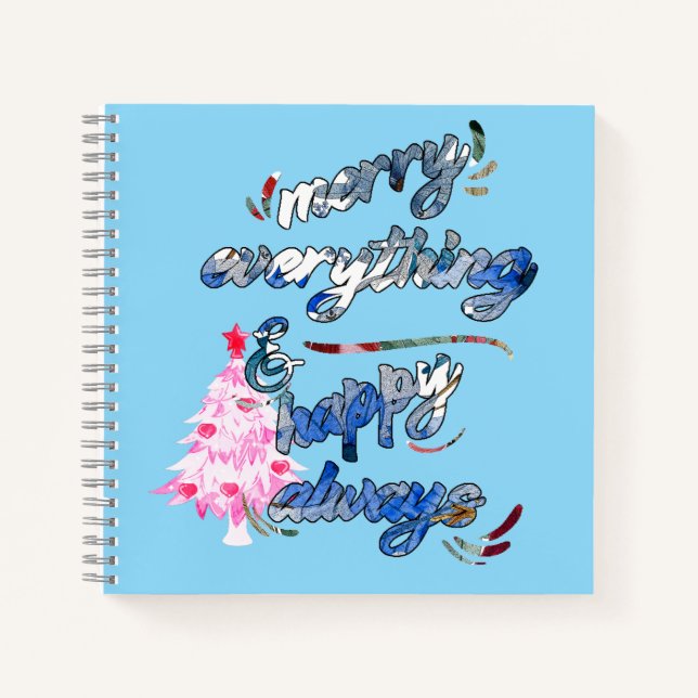 Cuaderno Merry Everything & Happy Always - Árbol rosa (Anverso)