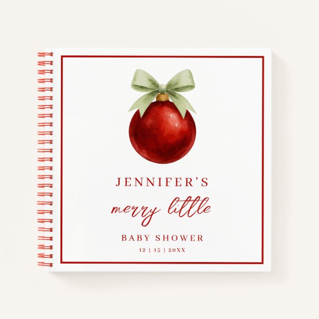 Cuaderno Merry Little Christmas Baby Shower Guest (Anverso)
