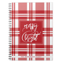 Merry y Bright | Nombre de familia | Red Plaid