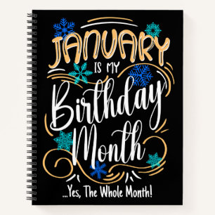 Cuaderno Mes de cumpleaños de enero, mes entero, Fiesta de