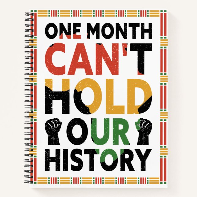 Cuaderno Mes de historia negra un mes no puede aguantar nue (Anverso)