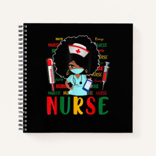 Cuaderno Mes de la Historia Negra Enfermera Chica Afro Día 