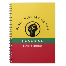 Cuaderno Mes de la historia negra: texto curvo afroamerican
