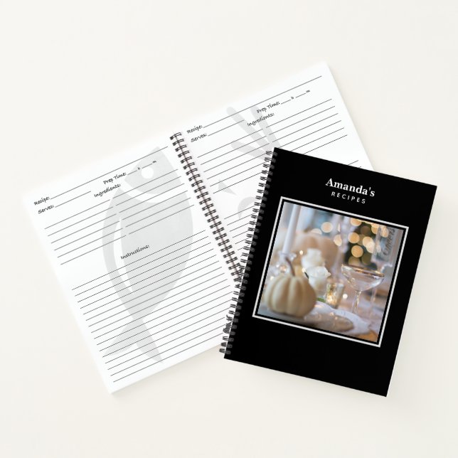 Cuaderno Mesa Clásica con una receta de configuración de lu (Interior)