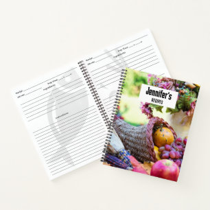 Cuaderno Mesa de chef de la cosecha de otoño Cornucopia