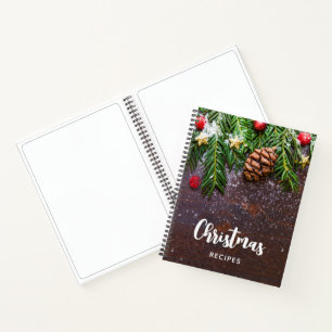 Cuaderno Mesa de Navidades rusos con pino y nieve