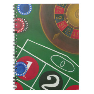 Cuaderno Mesa de ruleta con patas y rueda
