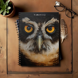 Cuaderno Mesmerizando los ojos dorados de una lechuza espec