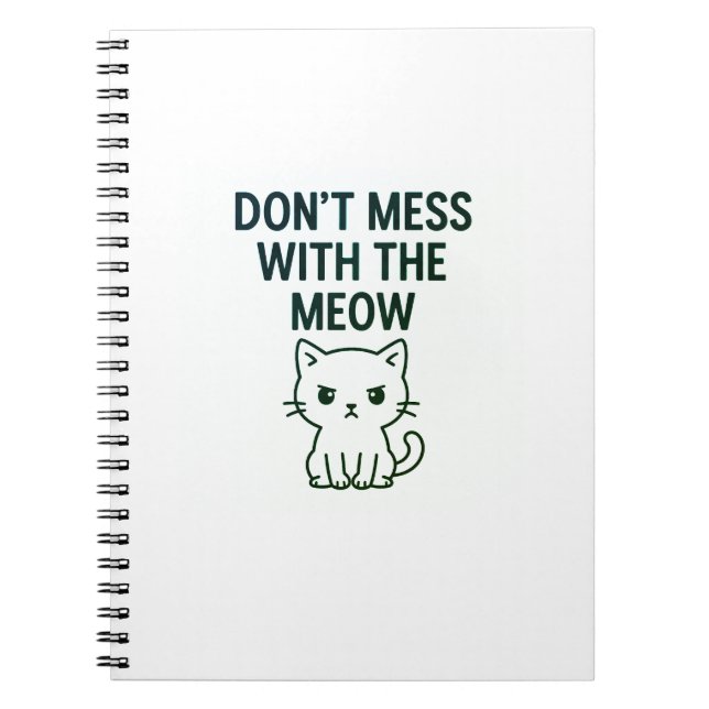 Cuaderno Mess With the Meow – Sweet but Psycho Cat Notebook (Frente)