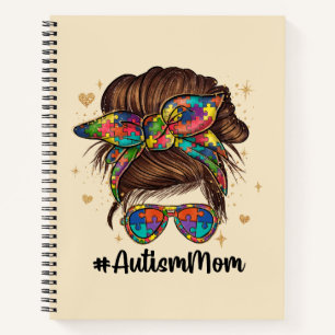 Cuaderno Messy Bun Orgulloso Autismo Mamá