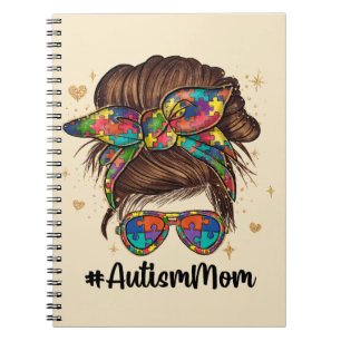 Cuaderno Messy Bun Orgulloso Autismo Mamá