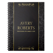 Metálico moderno Elegante floral oro negro