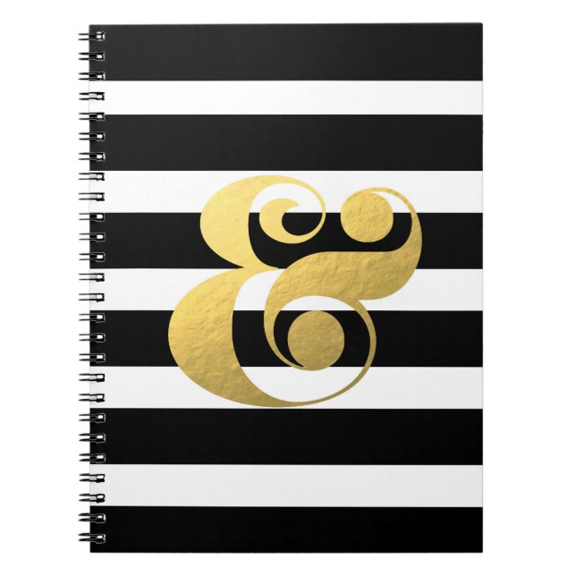 Cuaderno metálico y de las rayas del signo "&" (Frente)