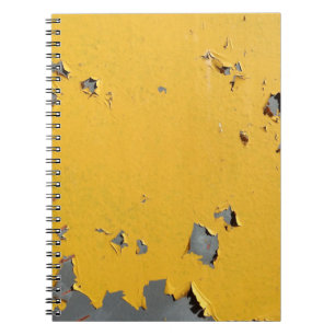 Cuaderno Metalizado amarillo roto: textura sucia.
