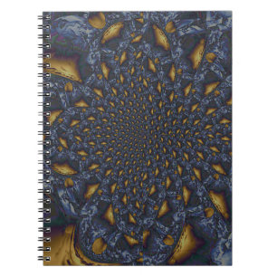 Cuaderno Metalizado de fundición azul dorada y plateada