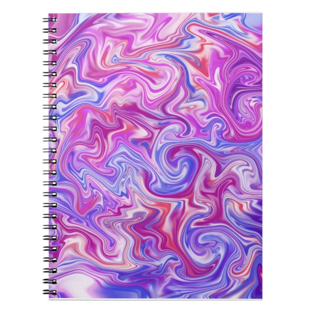Cuaderno Metalizado Líquido rosa y púrpura (Frente)
