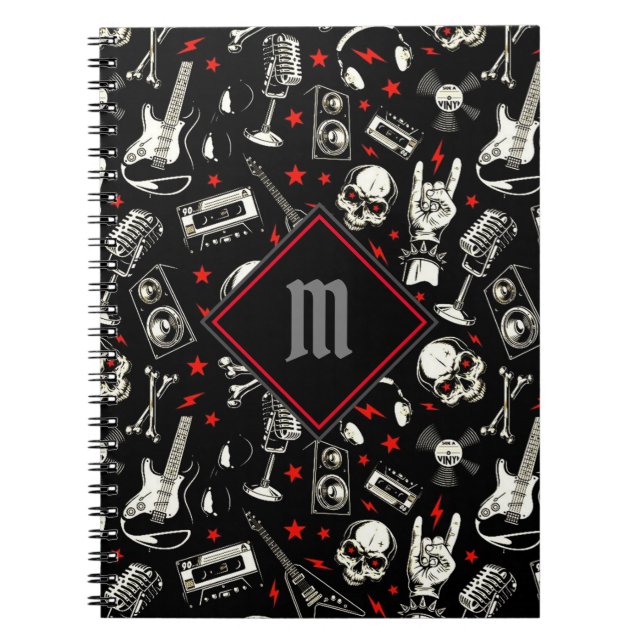 Cuaderno Metalizado retro pesado monogramado (Frente)