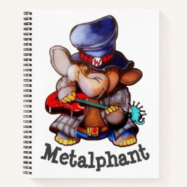 Cuaderno Metalphant con bloc de notas en espiral de guitarr