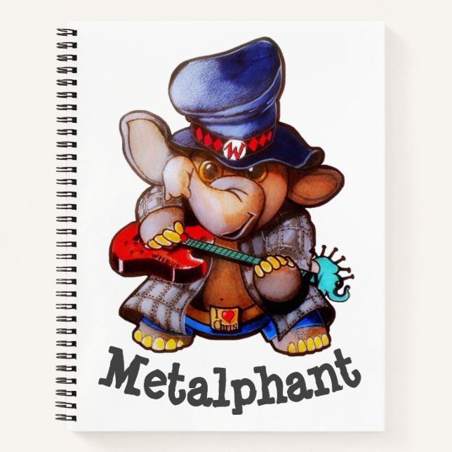 Cuaderno Metalphant con bloc de notas en espiral de guitarr (Anverso)