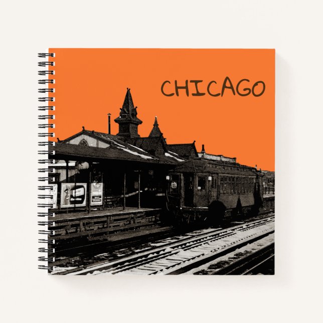 Cuaderno Metro de la Sepia con acuarela de Chicago L 1950 (Anverso)