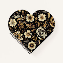 Cuaderno mexican dead and floral black art
