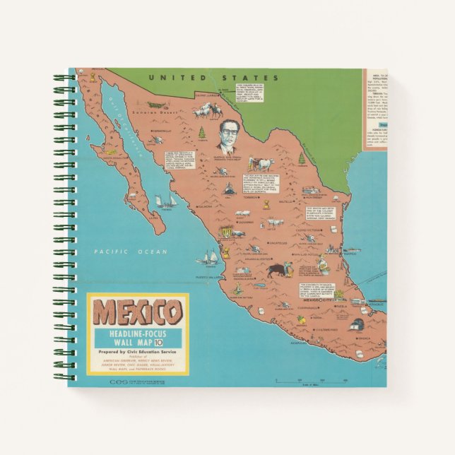 Cuaderno México - Mapa de Muro Centrado en Titulares (Anverso)