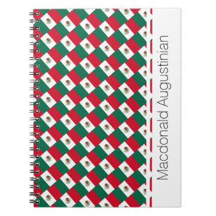 Cuaderno MÉXICO Personalizado FLAG Añadir nombre Diario de