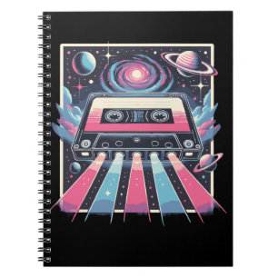 Cuaderno Mezcla cósmica retro - Cassette sintetizado en el 