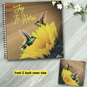 Cuaderno Mezcla de arte y fotografía con girasol Hummingbir