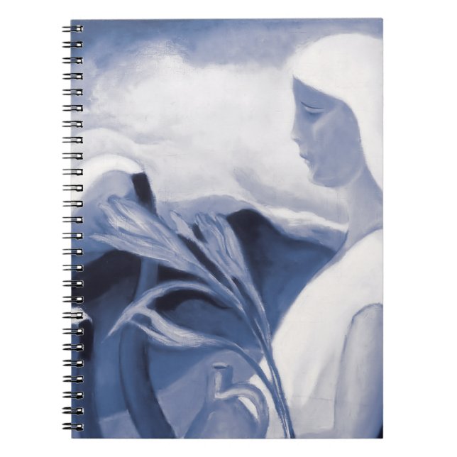 Cuaderno Mezcla de Chica en blanco con chimeneas de fábrica (Frente)