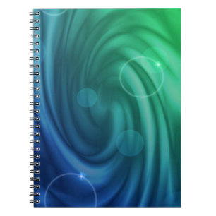 Cuaderno Mezcla de colores azul y verde suave vórtice