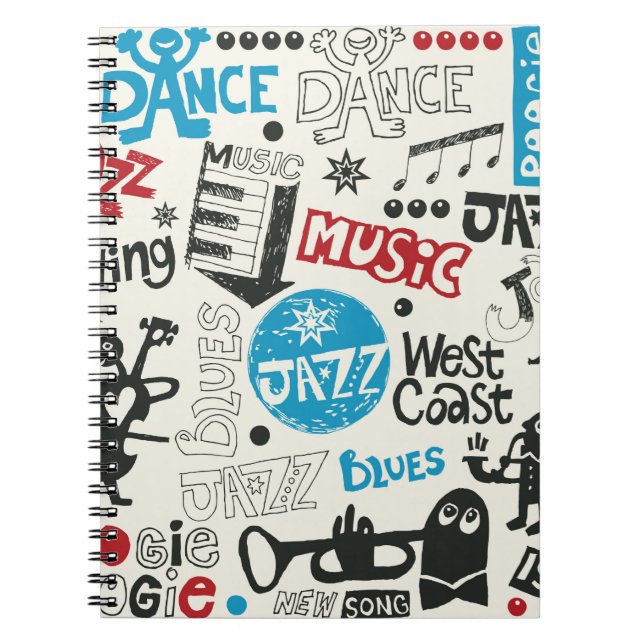 Cuaderno mezcla de doodle de jazz (Frente)