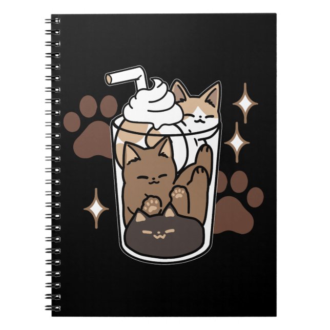 Cuaderno Mezcla perfecta: diseño de café para gato y café (Frente)