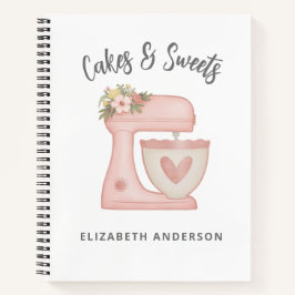 Cuaderno Mezclador de pasteles de panadería floral cúrcuta 