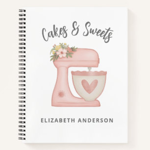 Cuaderno Mezclador de pasteles de panadería floral cúrcuta 