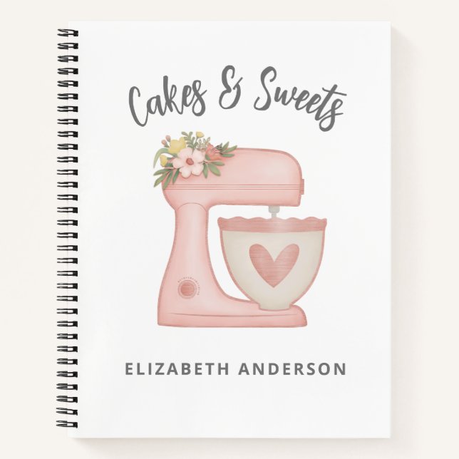 Cuaderno Mezclador de pasteles de panadería floral cúrcuta  (Anverso)