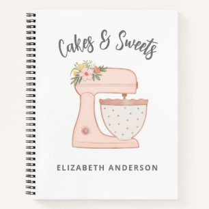 Cuaderno Mezclador de pasteles de panadería floral cúrcuta 