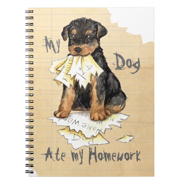 Cuaderno Mi Airedale comió mi hogar (Frente)