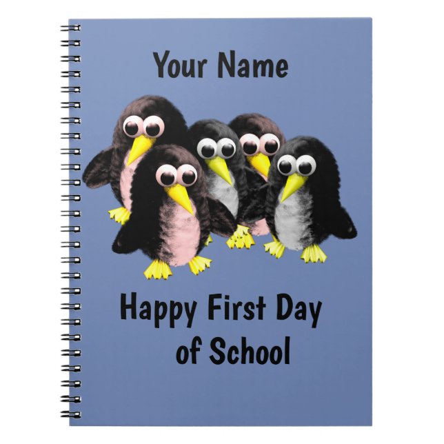 Cuaderno Mi amigo el pingüino, Personalizado para niños (Frente)