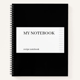 Cuaderno Mi bloc de notas, bloc de notas de receta - Negro
