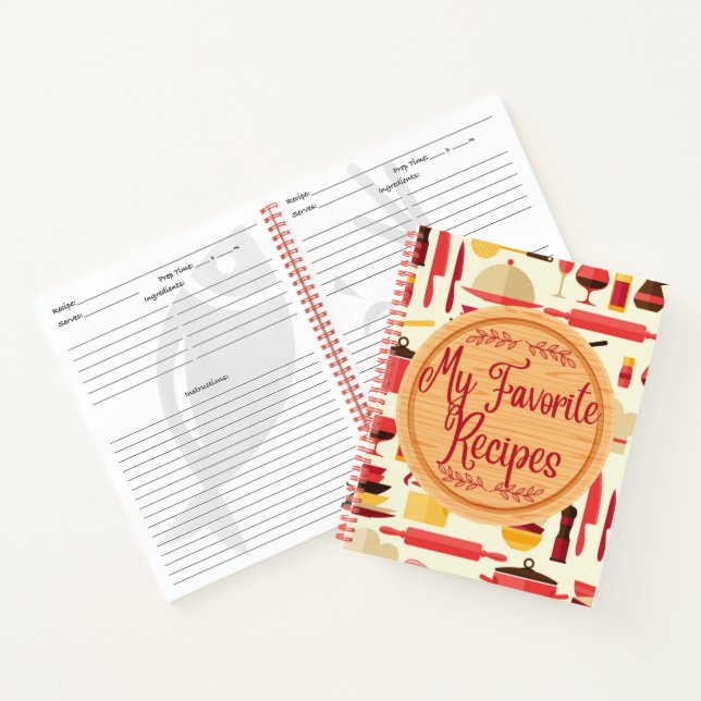 Cuaderno Mi bloc de notas de recetas favoritas (Interior)