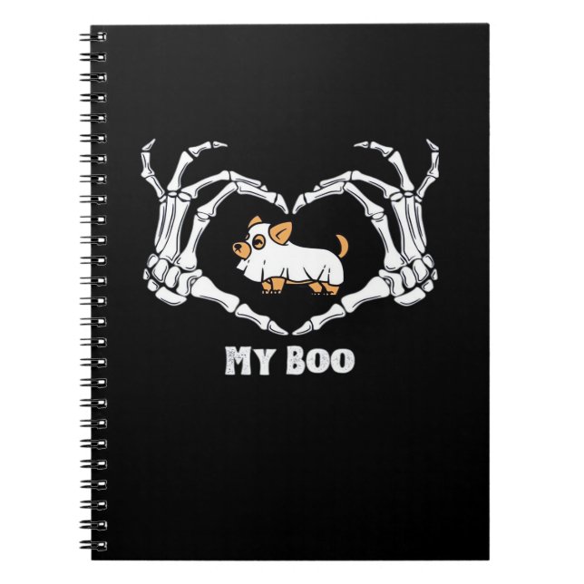 Cuaderno Mi Boo Chihuahua Costume Con Las Manos Del Corazón (Frente)