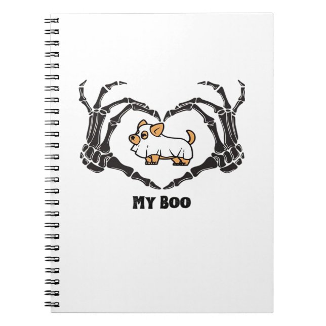 Cuaderno Mi Boo Chihuahua Costume Con Las Manos Del Corazón (Frente)
