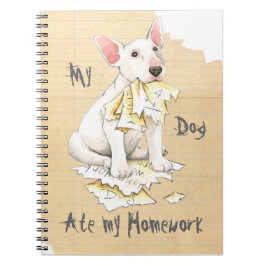 Cuaderno Mi bull terrier comió mi preparación