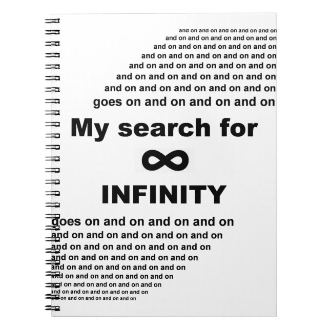 Cuaderno Mi búsqueda de la infinitud continúa y continúa (Frente)