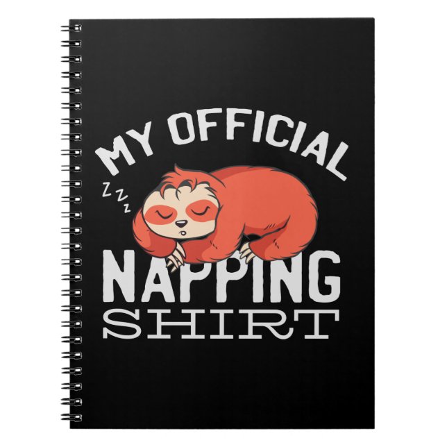 Cuaderno Mi camisa oficial para dormir Perezoso (Frente)