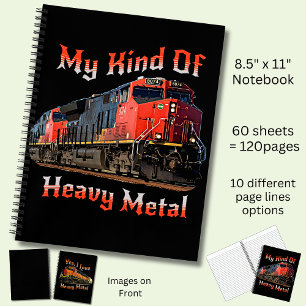 Cuaderno Mi clase de tren pesado Metalizado de locomotora d