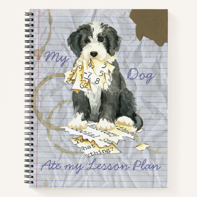 Cuaderno Mi Collie con barba comió mi plan de lección (Anverso)